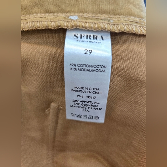SIERRA Camel Sahara Tan Brown Distressed  Jean Shorts Size 29 Waist 18" - Picture 6 of 6